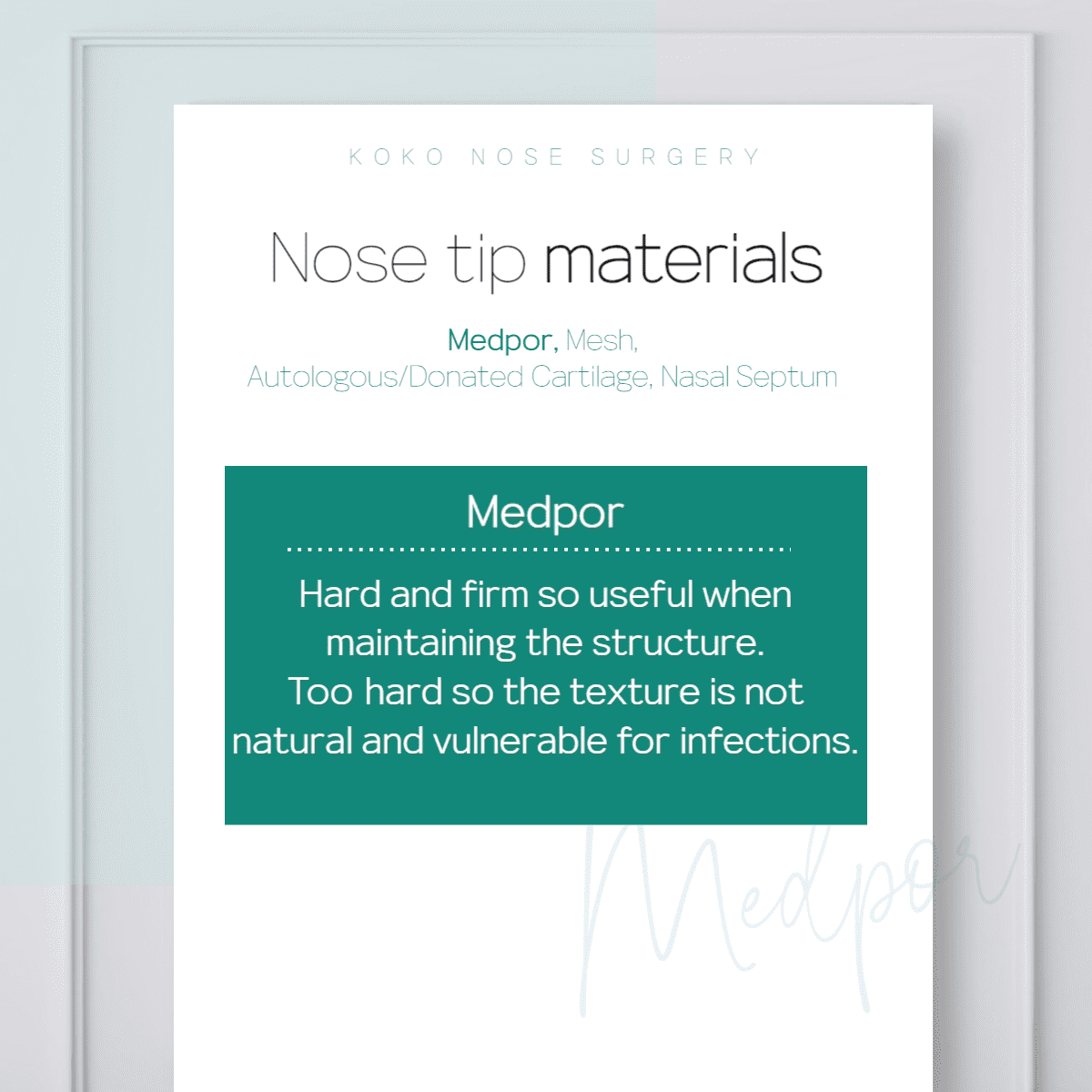 Nose tip materials- Medpor, silicon | Korea's Top Nose Revision Specialist