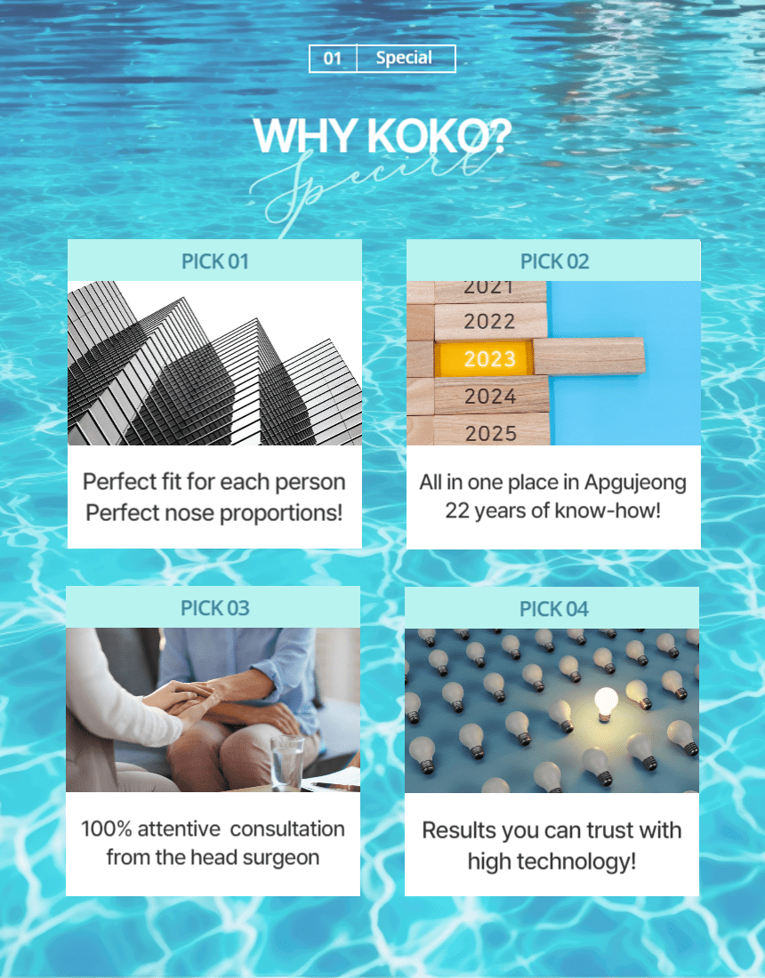 Image showing the reason why people should choose KOKO Plastic Surgery | Korea's Top Nose Revision Specialist