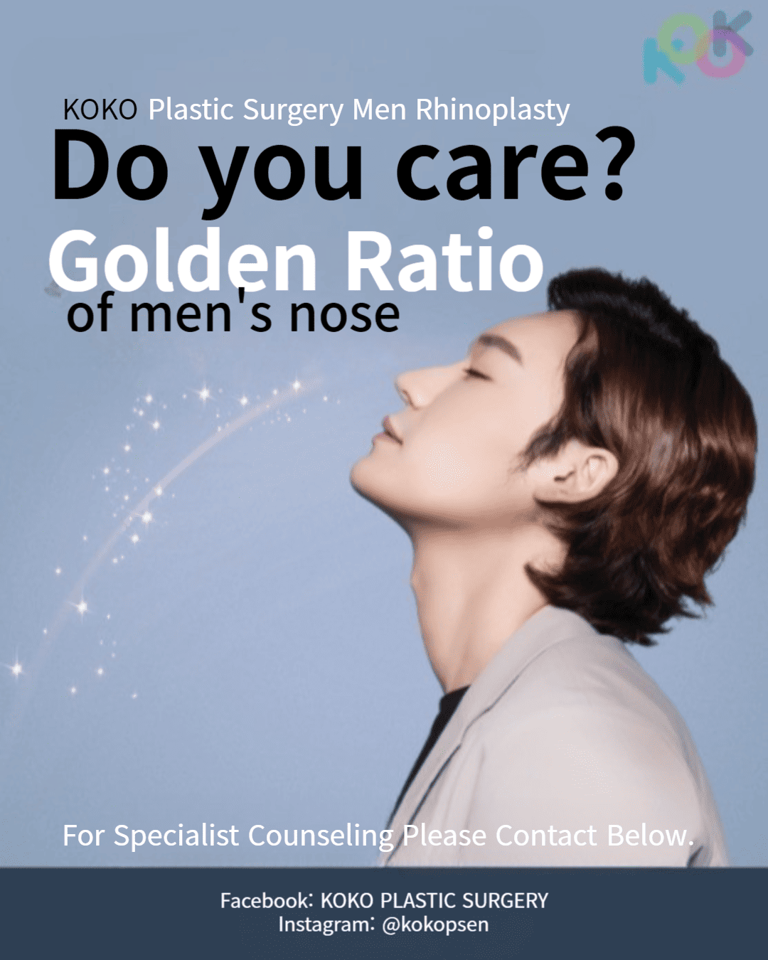 Image to market about Golden Ratio of Men's nose for male rhinoplasty