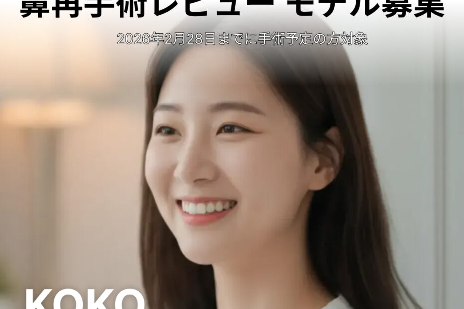 韓国の鼻整形名医による壊れた鼻を取り戻すための鼻再手術プロジェクト。KOKO美容外科では、レビューモデル限定価格330万ウォンから鼻の再建・再手術が可能です。これ以上の再手術を終わりにしたい方のための特別イベントです。使用する材料により金額は異なります。