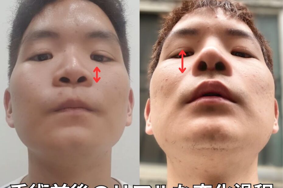 鼻整形名医による男性の鼻整形ビフォーアフター写真｜低い鼻・アップノーズを自然に改善したリアルな変化過程（KOKO美容外科）